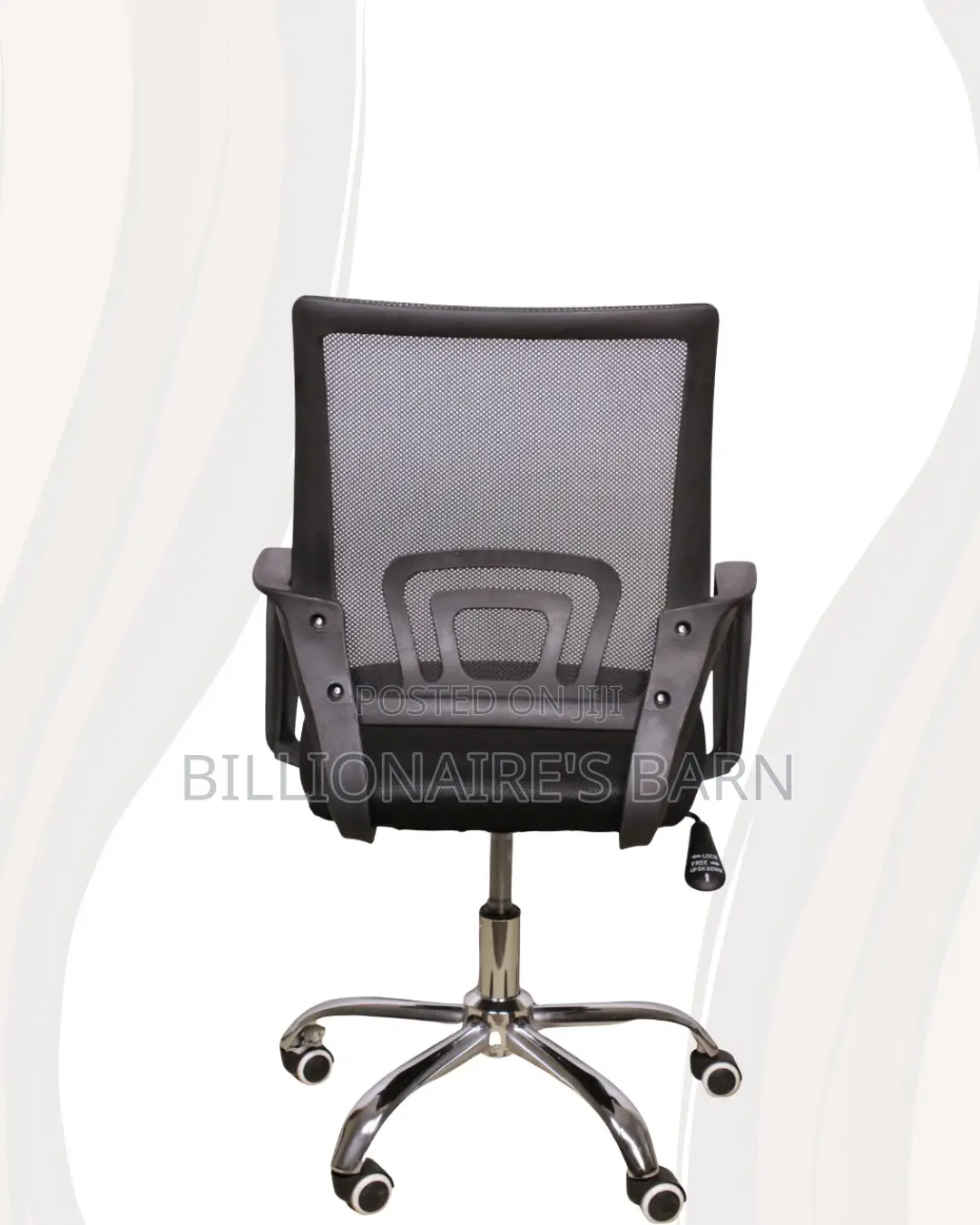 Secretarial Work Chair With Mesh Back — Clean Look, Cool Mesh Backrest