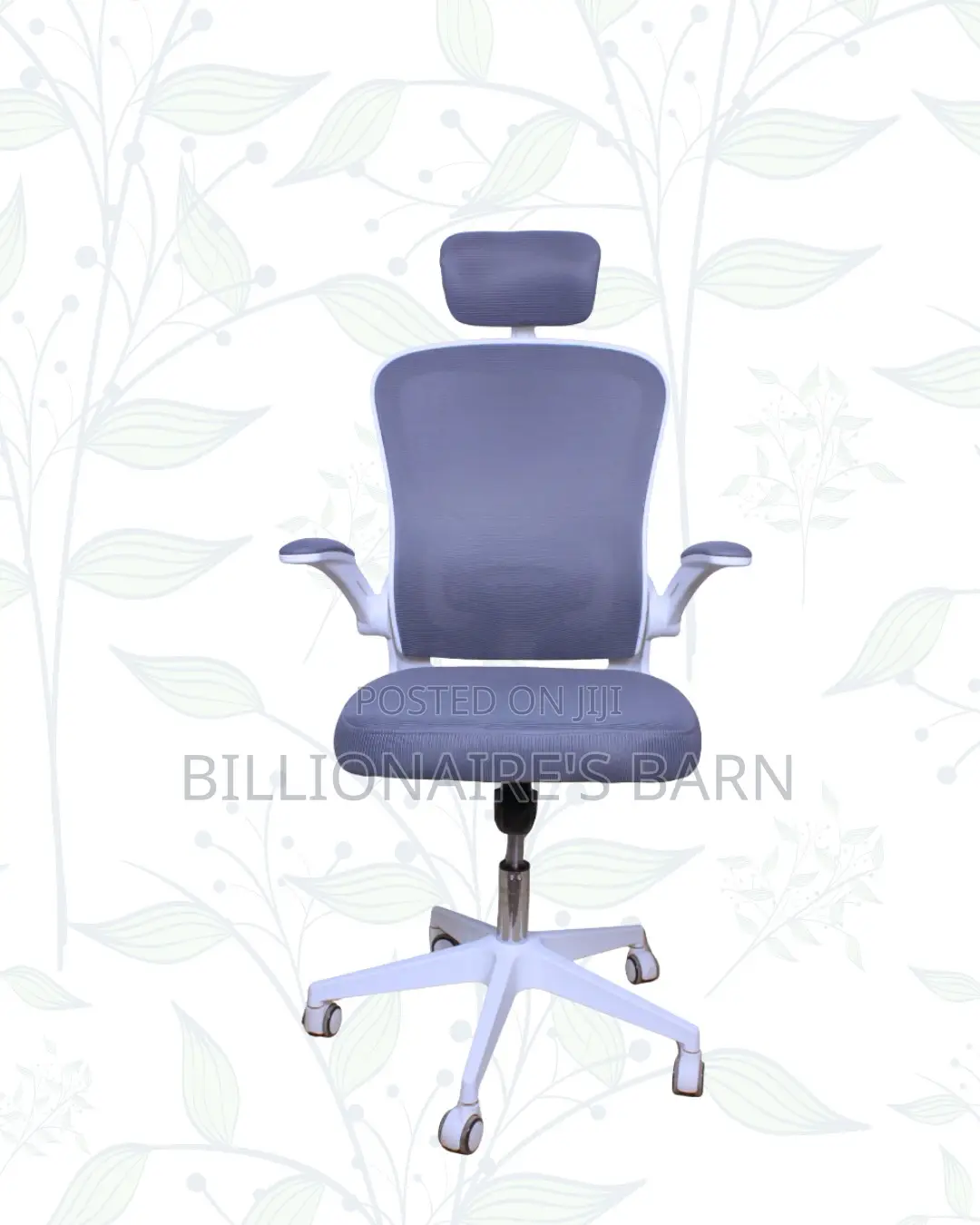 White Ergonomic Chair | Executive Finish, Flip-Up Arms Convenience