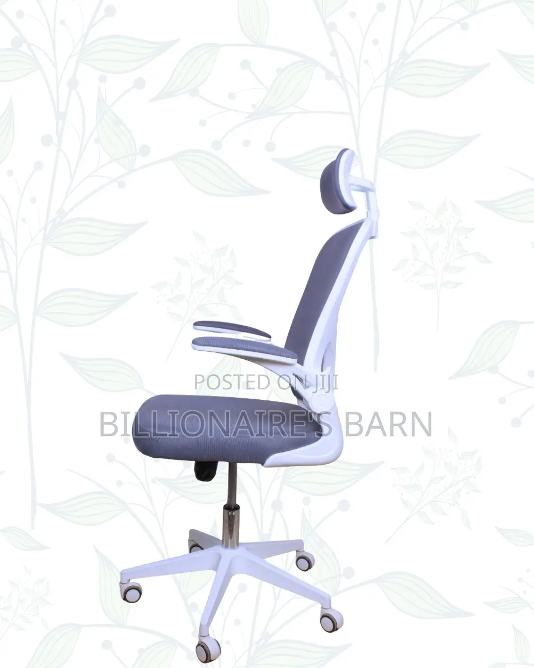 White Ergonomic Chair | Executive Finish, Flip-Up Arms Convenience