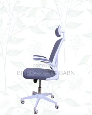 White Ergonomic Chair | Executive Finish, Flip-Up Arms Convenience