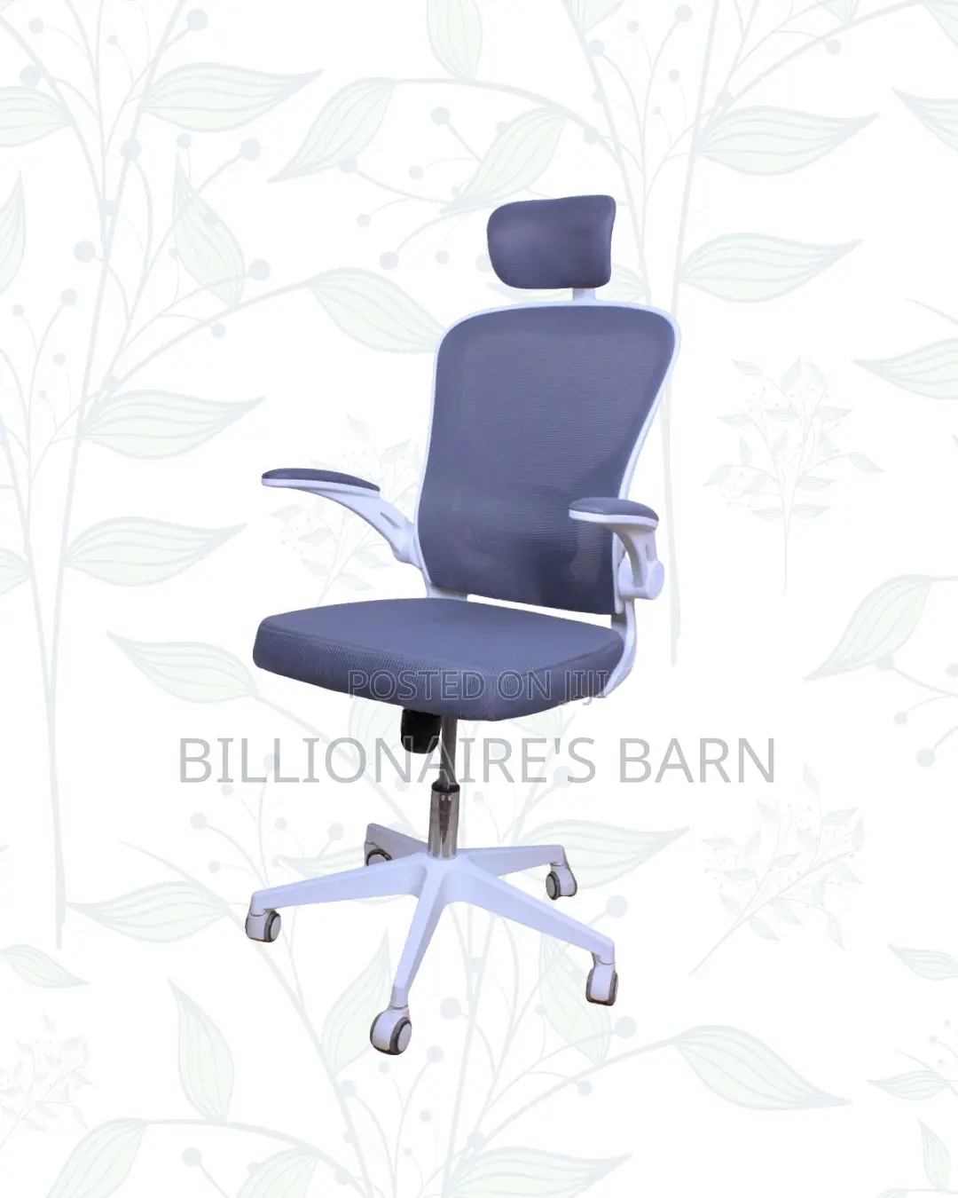 White Ergonomic Chair | Executive Finish, Flip-Up Arms Convenience
