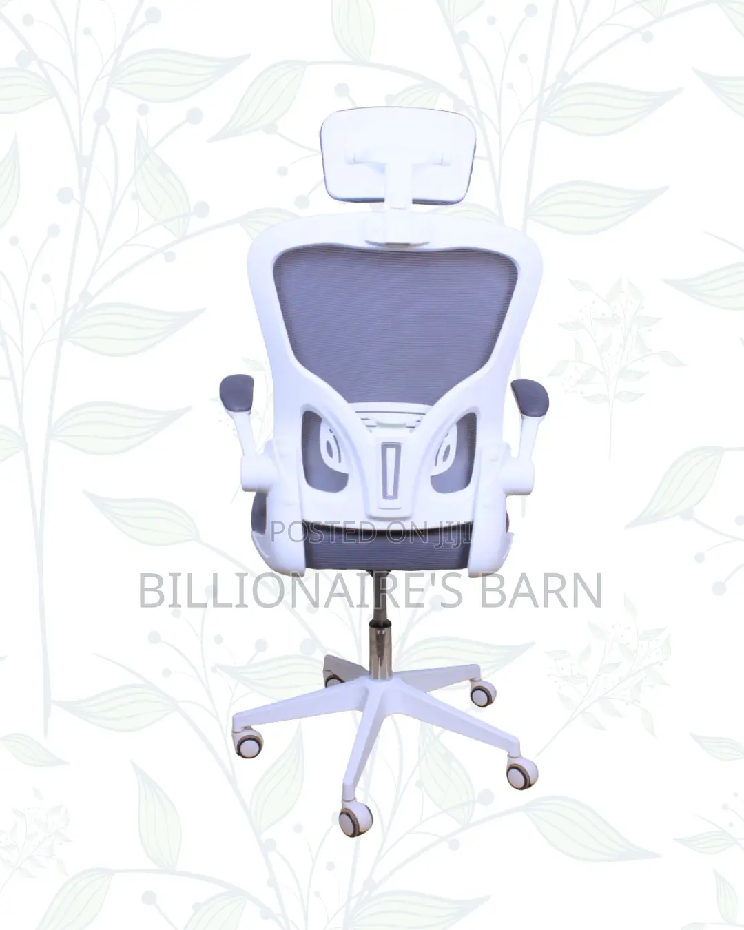 White Ergonomic Chair | Executive Finish, Flip-Up Arms Convenience