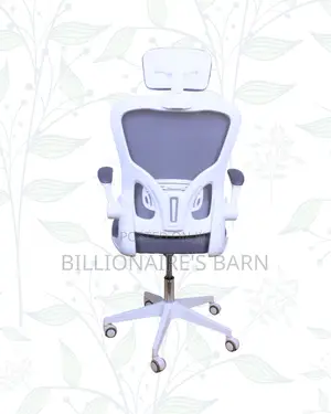 White Ergonomic Chair | Executive Finish, Flip-Up Arms Convenience