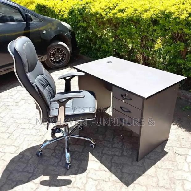 Leather Office Chair 1.6m Desk – Complete Executive Workstation - main view