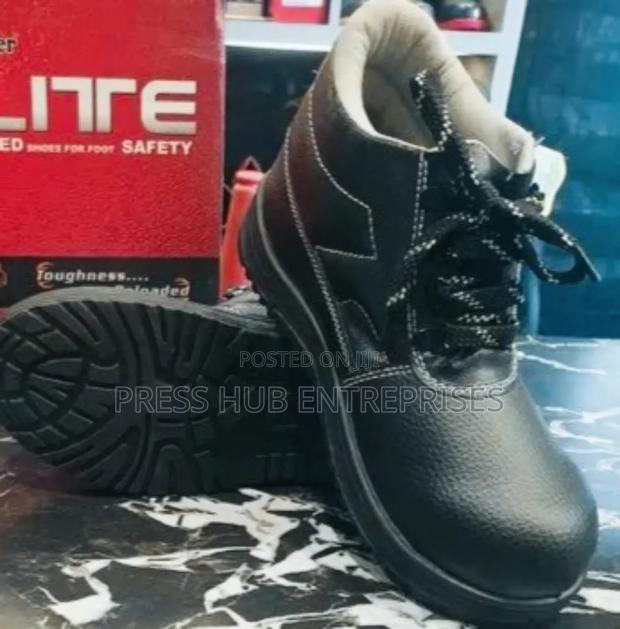 Black, High-cut Safety Work Boot. - main view