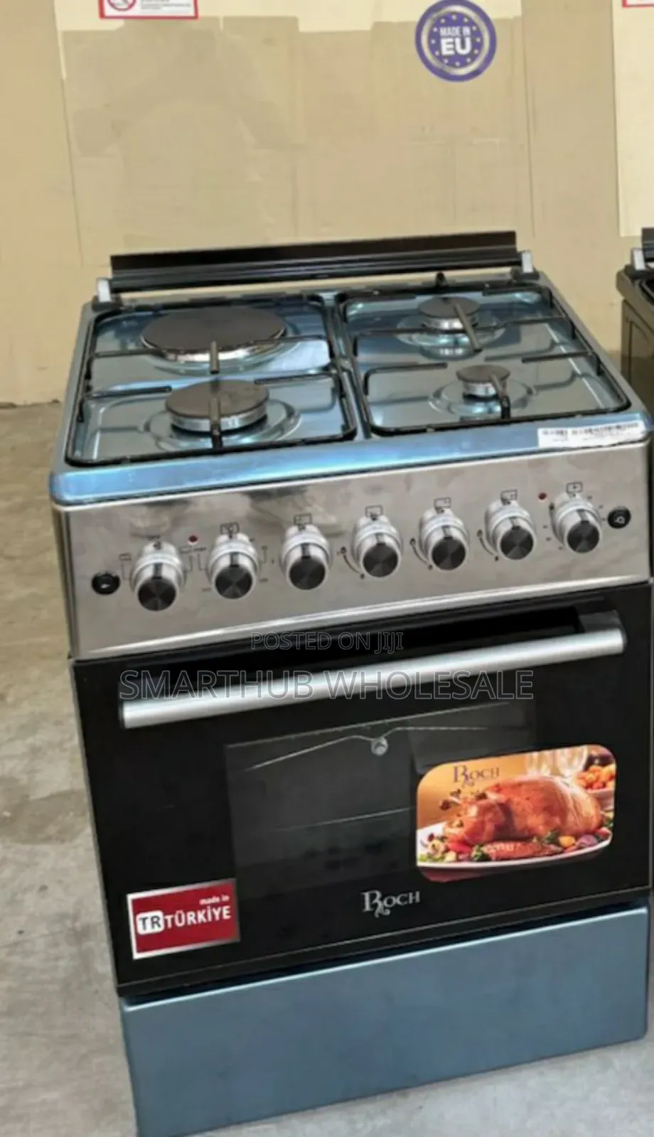Roch 60x60 Cooker, 3 Gas 1 Hotplate, Electric Oven, Turkey Model