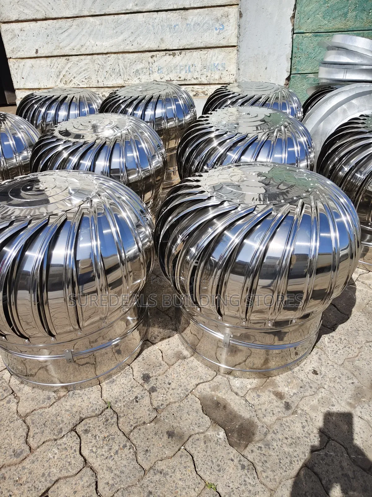 Wind-driven Roof Air Ventrators.