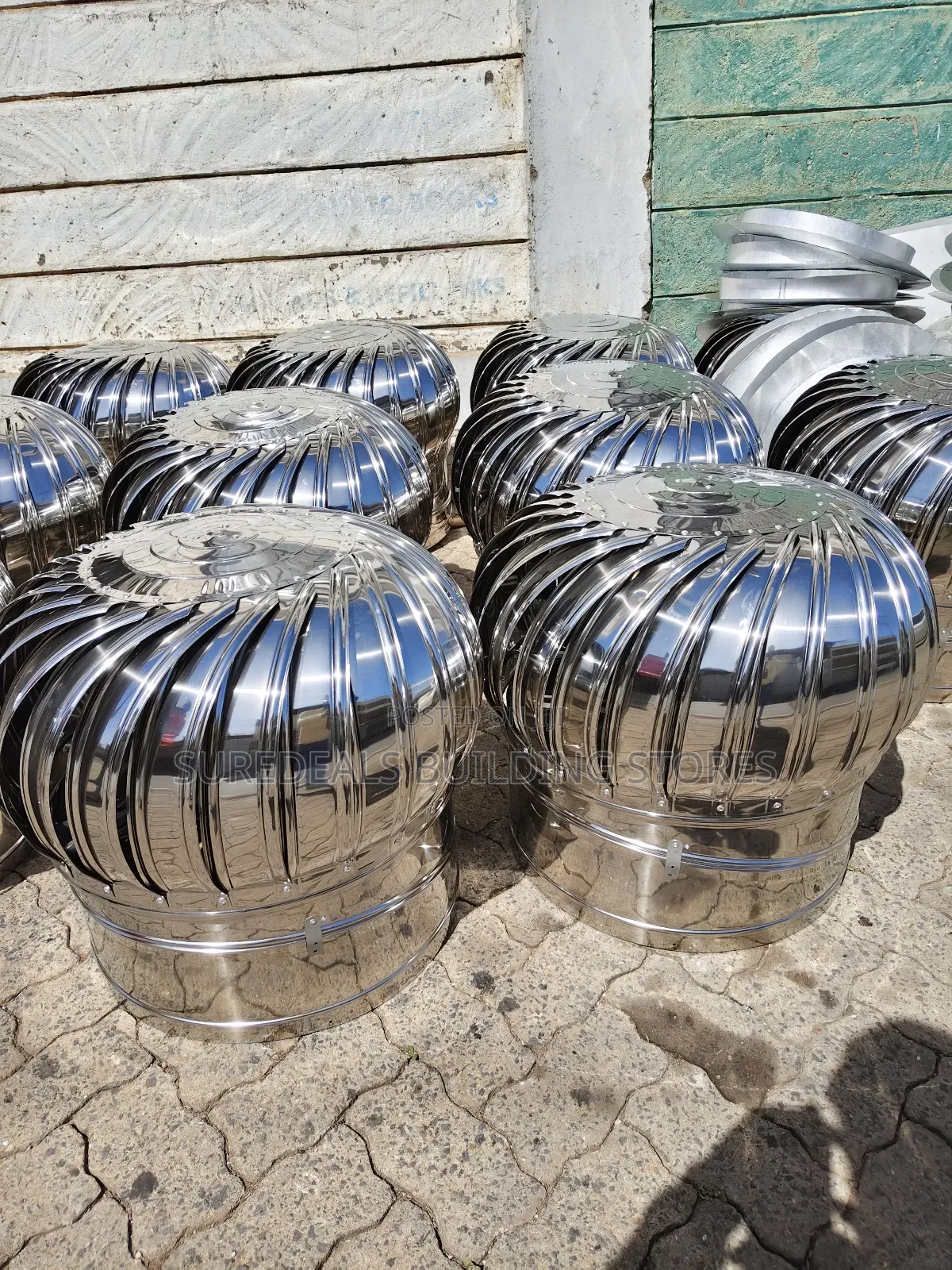Wind-driven Roof Air Ventrators.