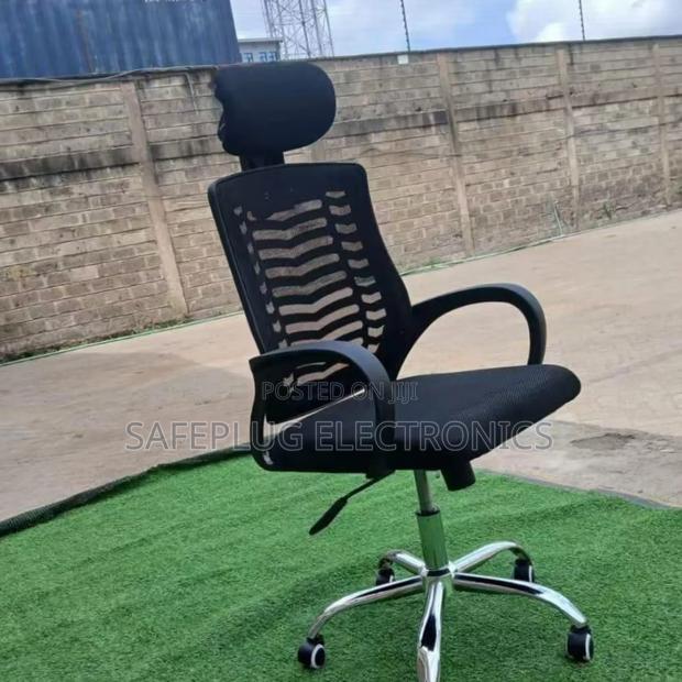Secretarial Mesh Chair ~ Adjustable Headrest and Lumbar Support - main view