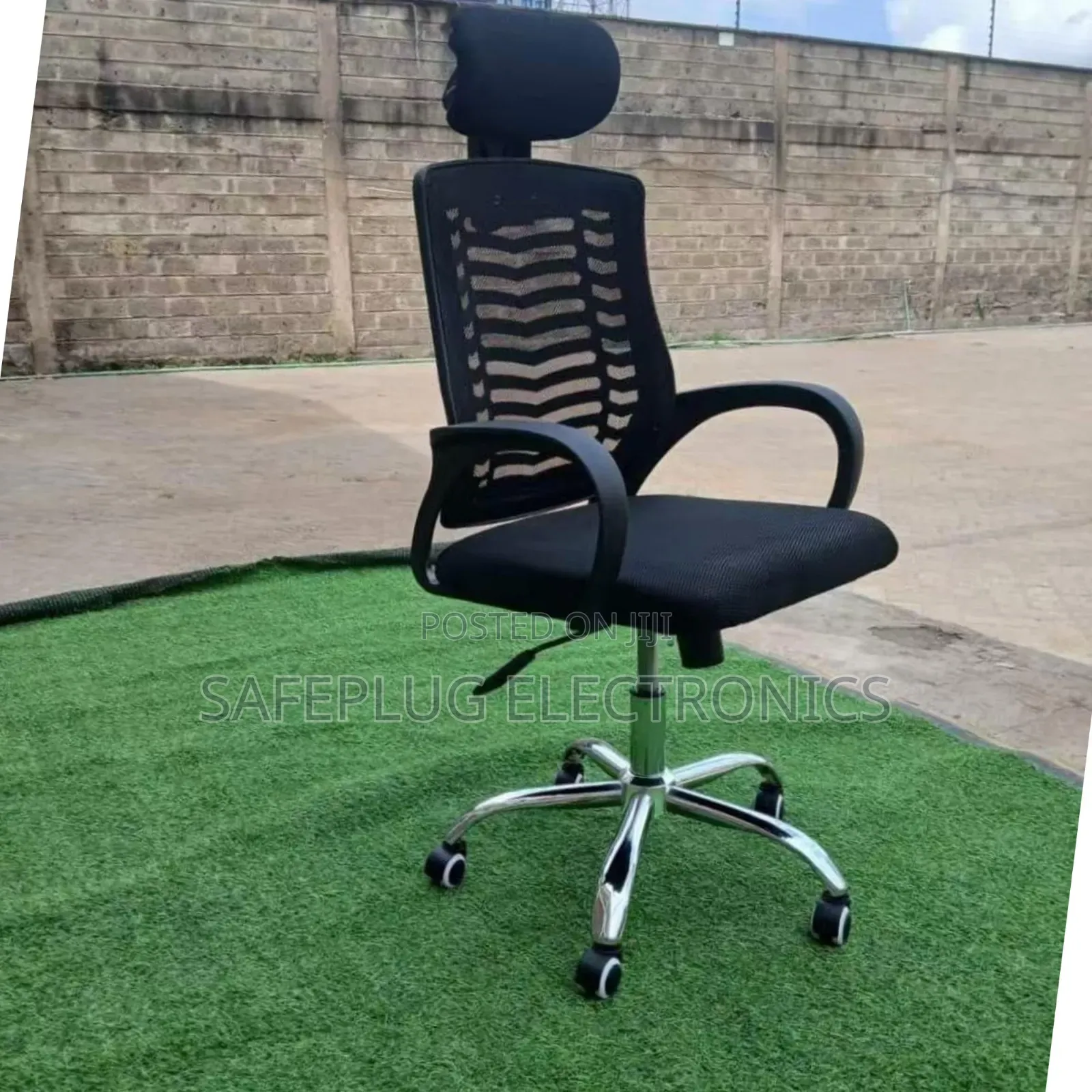 Secretarial Mesh Chair ~ Adjustable Headrest - Office Chair 