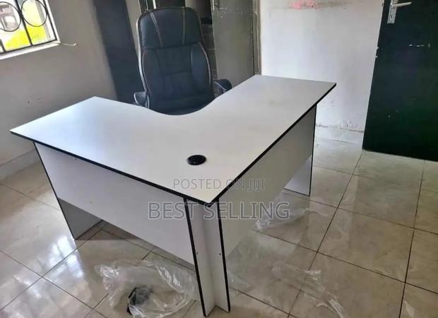 Front View L Shape Office Desk