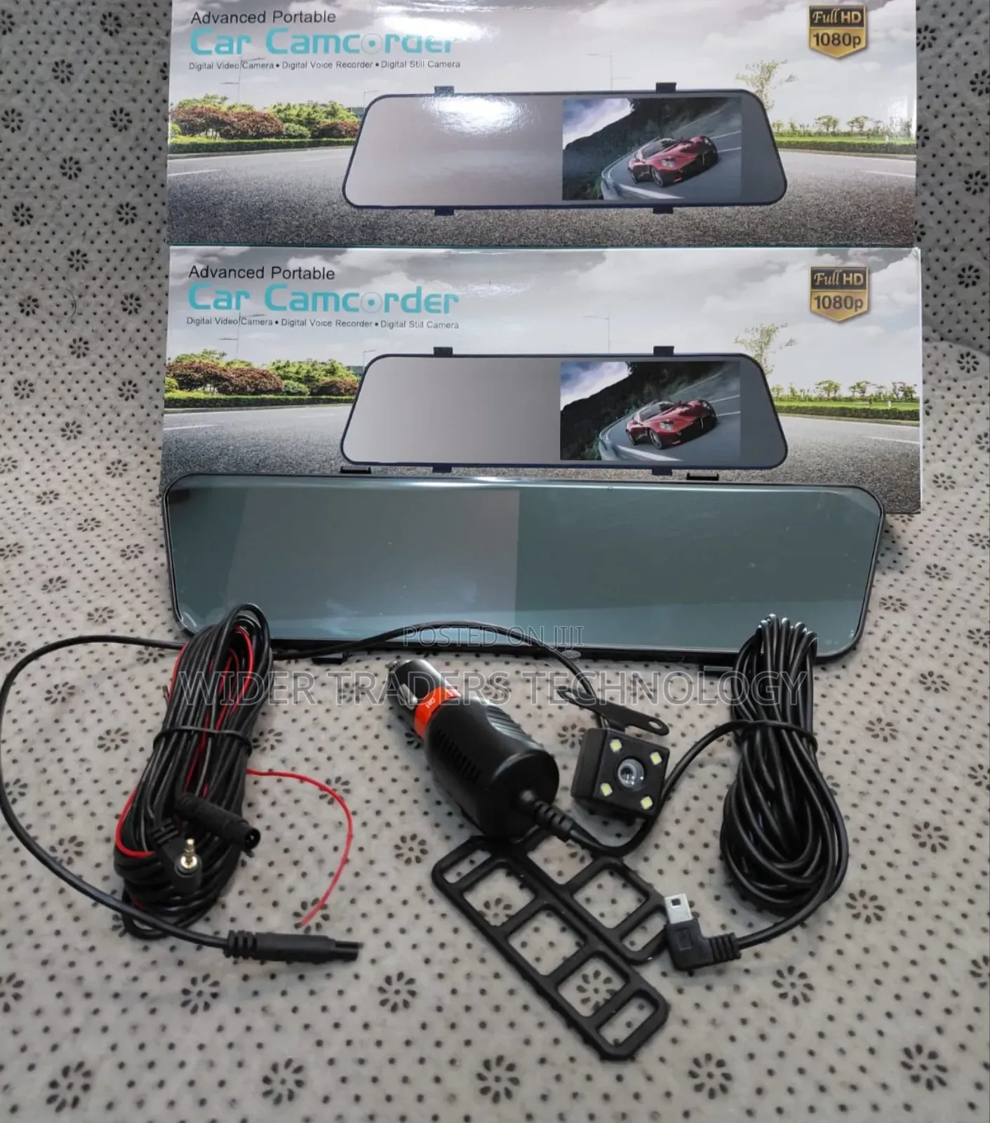 Full Hd 1080p Touch Screen Rearview Mirror Dash Cam – 2 Lens Dual