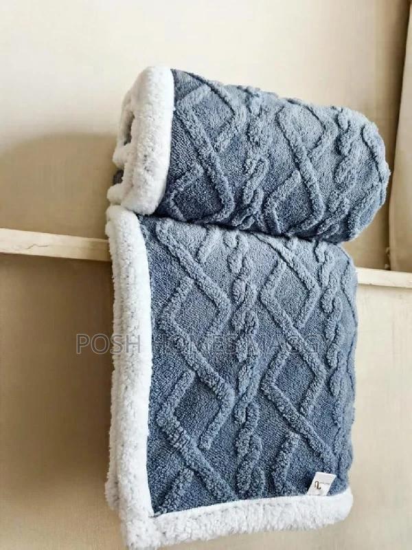 Blue Throw Sherpa Blankets - main view