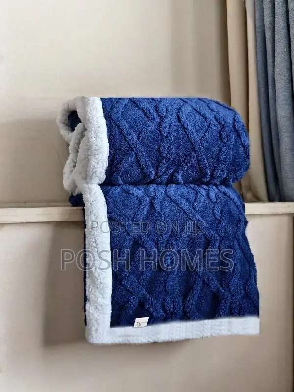 Dark Blue Throw Blankets Sherpa