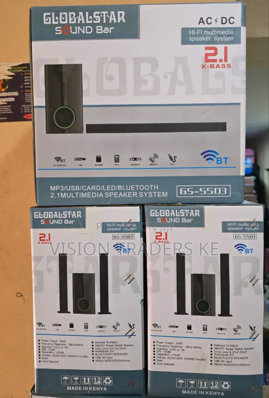 Globalstar 2.1ch Soundbar System Bt/Usb/Fm Tall Boy