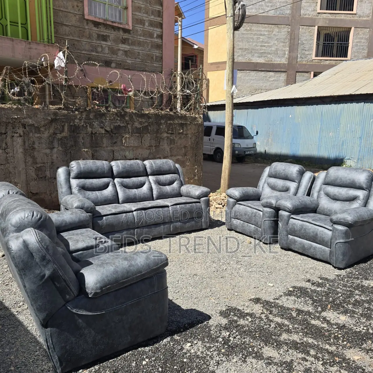 Regal Cool 7 Seater Semi Recliner Sofa 3,2,1,1