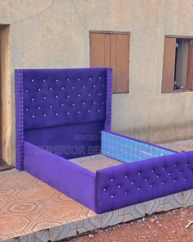 Purple Tufted 5 by 6 Bed - main view