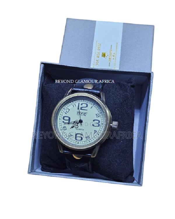 Men's Black Vintage Leather Watch - thumbnail 5