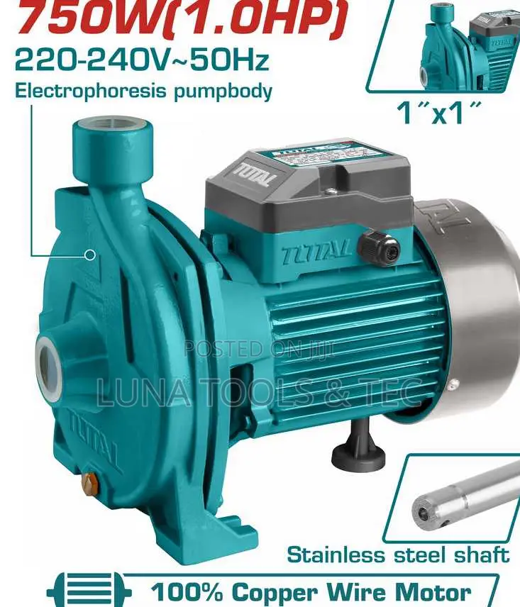 Total Twp27506 Centrifugal Pump 750w(1hp)
Max.Head:30m