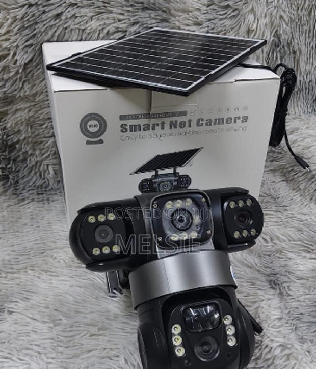 Reliable Outdoor V380 Triple-Lens Solar-Powered PTZ Camera