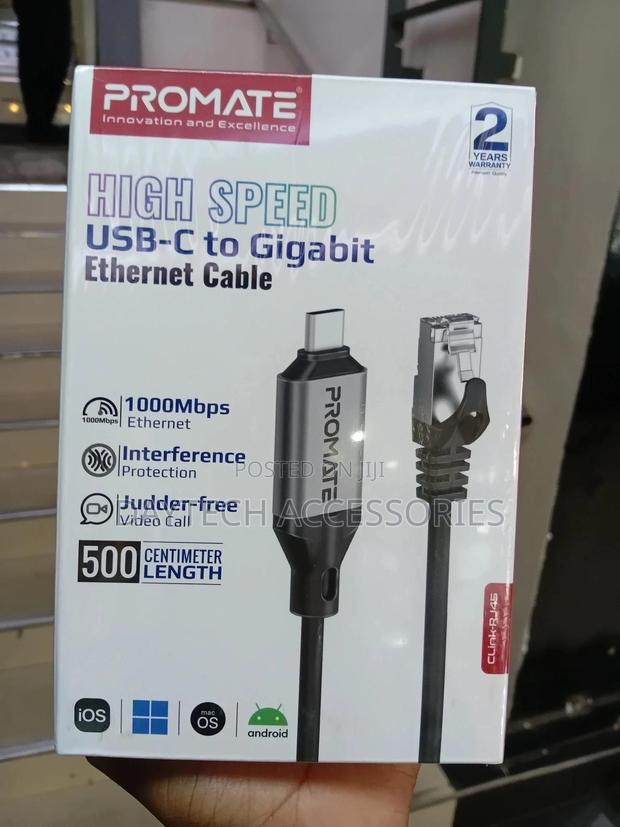 Promate High-Speed Usb-C to Gigabit Ethernet Cable - thumbnail 2