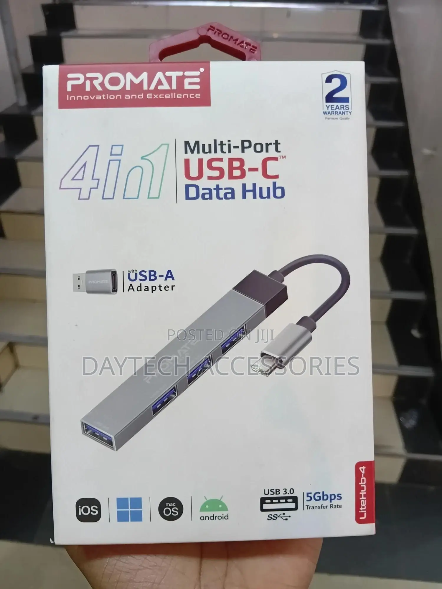 Promate 4 in 1 Multi-Port Usb-C Data Hub