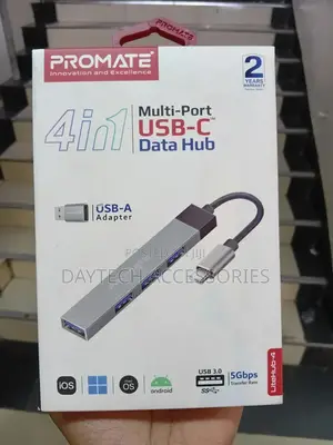 Promate 4 in 1 Multi-Port Usb-C Data Hub