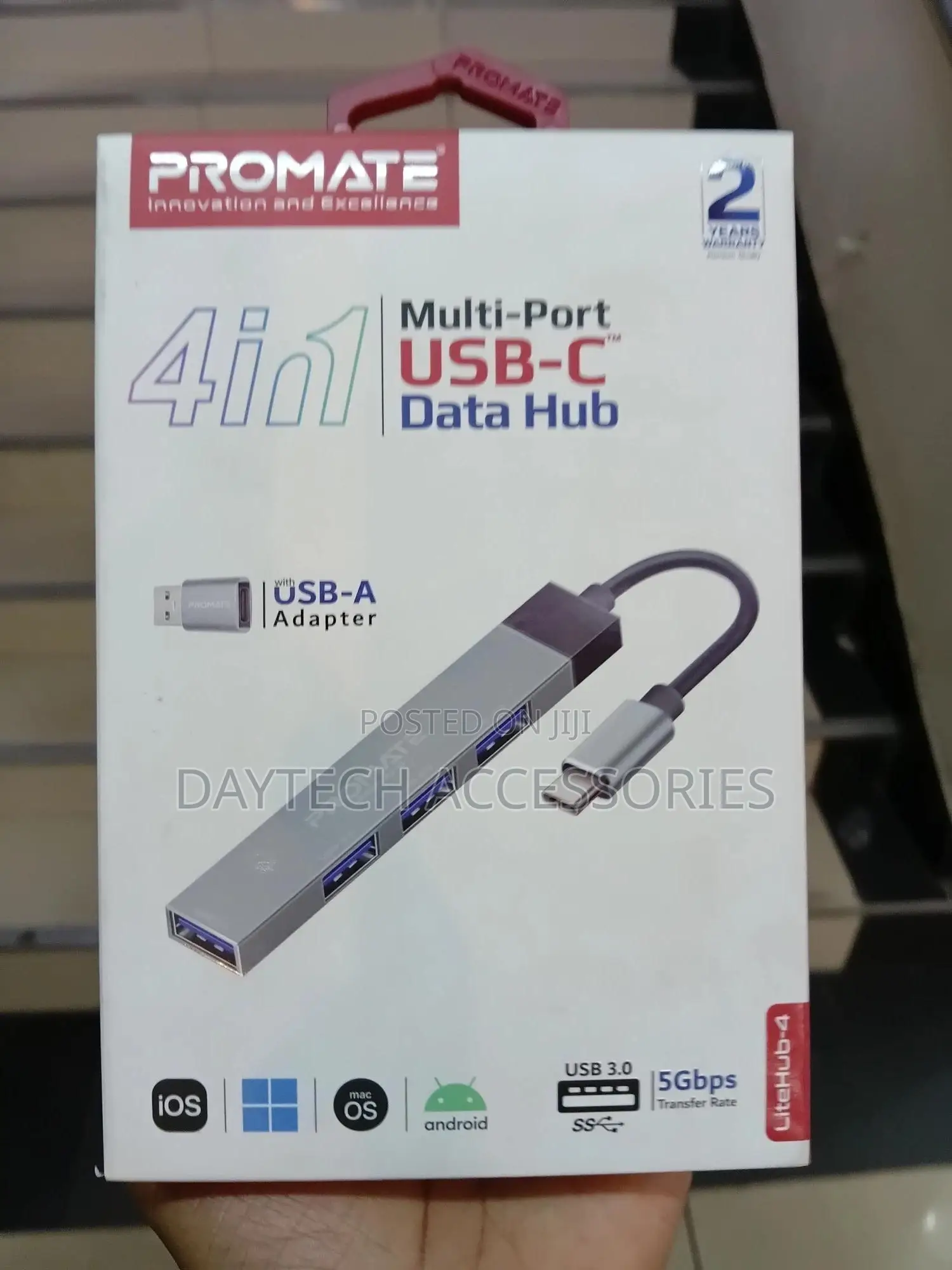 Promate 4 in 1 Multi-Port Usb-C Data Hub