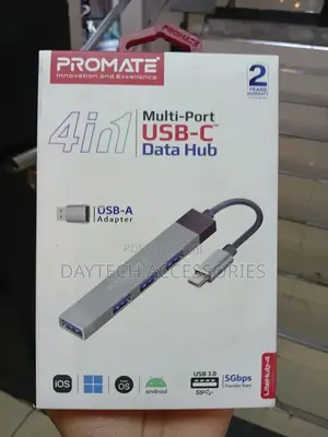 Promate 4-in-1 Multi-Port Usb-C Data Hub