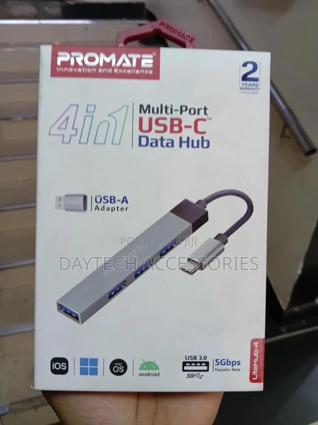 Promate 4-in-1 Multi-Port Usb-C Data Hub - thumbnail 2