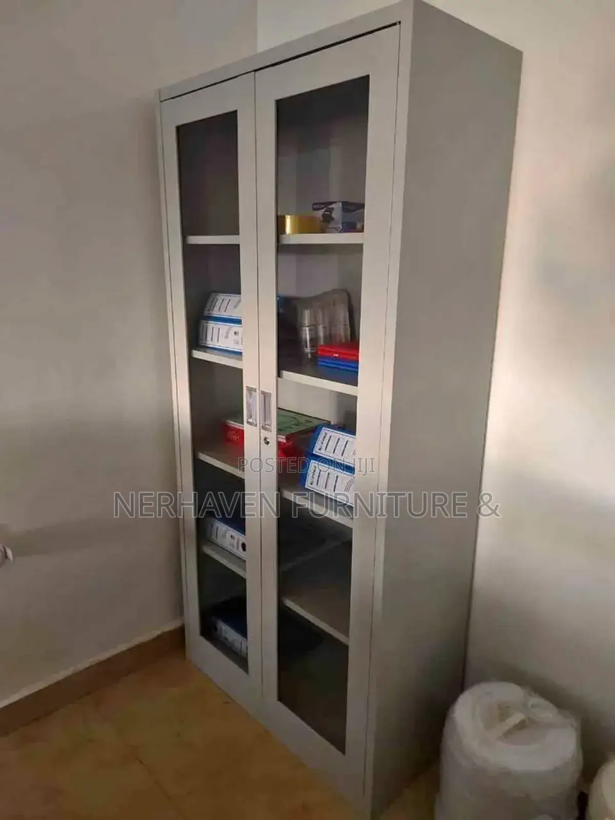 Full Glass Door Display Cabinet – Modern Office Showroom Storage