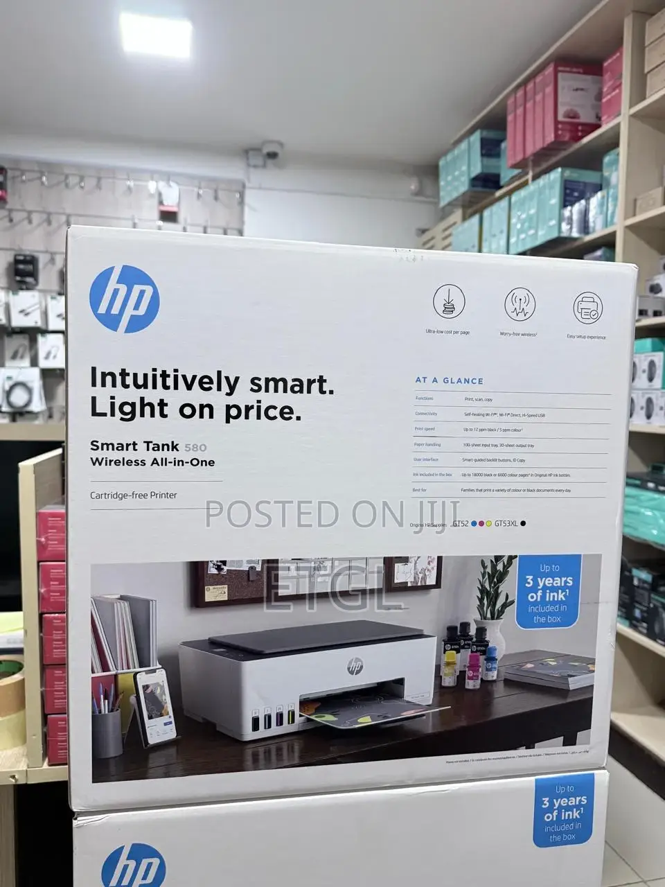 Hp Smart Tank 580 All-in-One Printer A4 Colour Print, Copy,