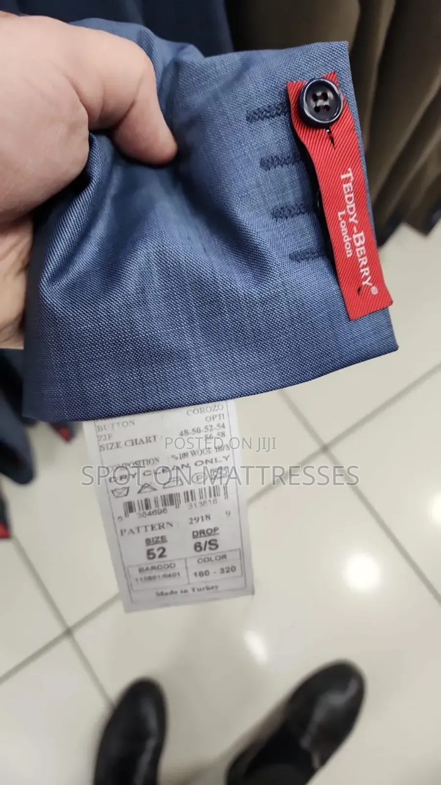 Official Teddy Berry Suits For Men 100% Wool + Free Tie Free Delivery