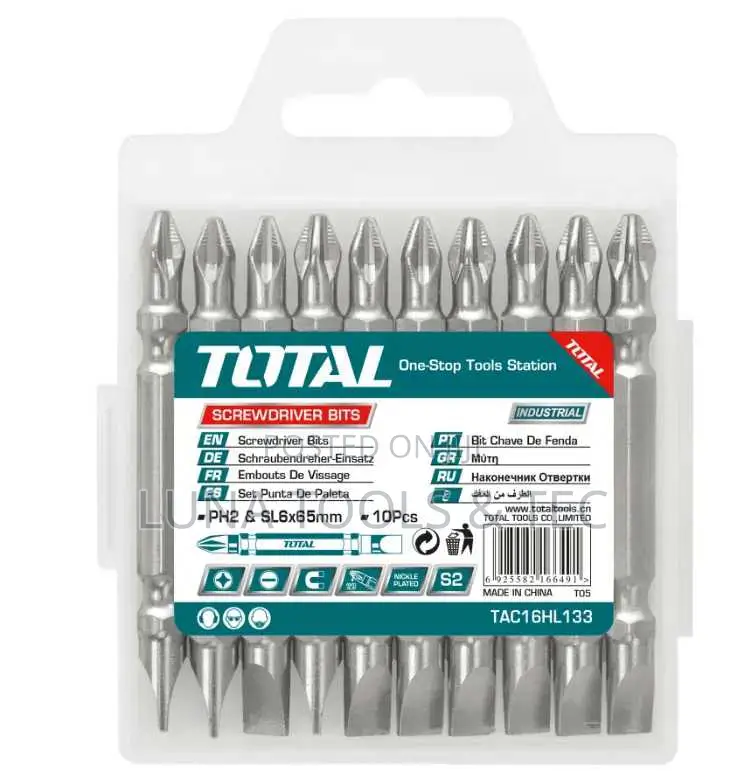 Total Screwdriver Bitph2+Sl6.0,65mm,10pcs/Set Double End Bit