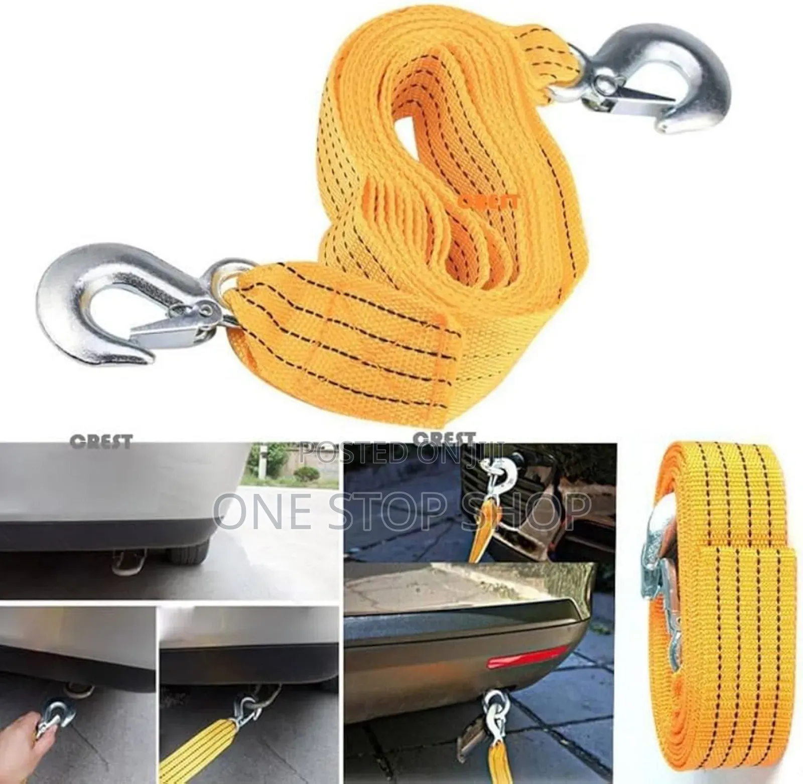 3ton Tow Rope With 2pcs Steel Hooks