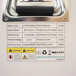 16kwh - 48v (314ah) Lithium Ion Battery 8000 Cycle