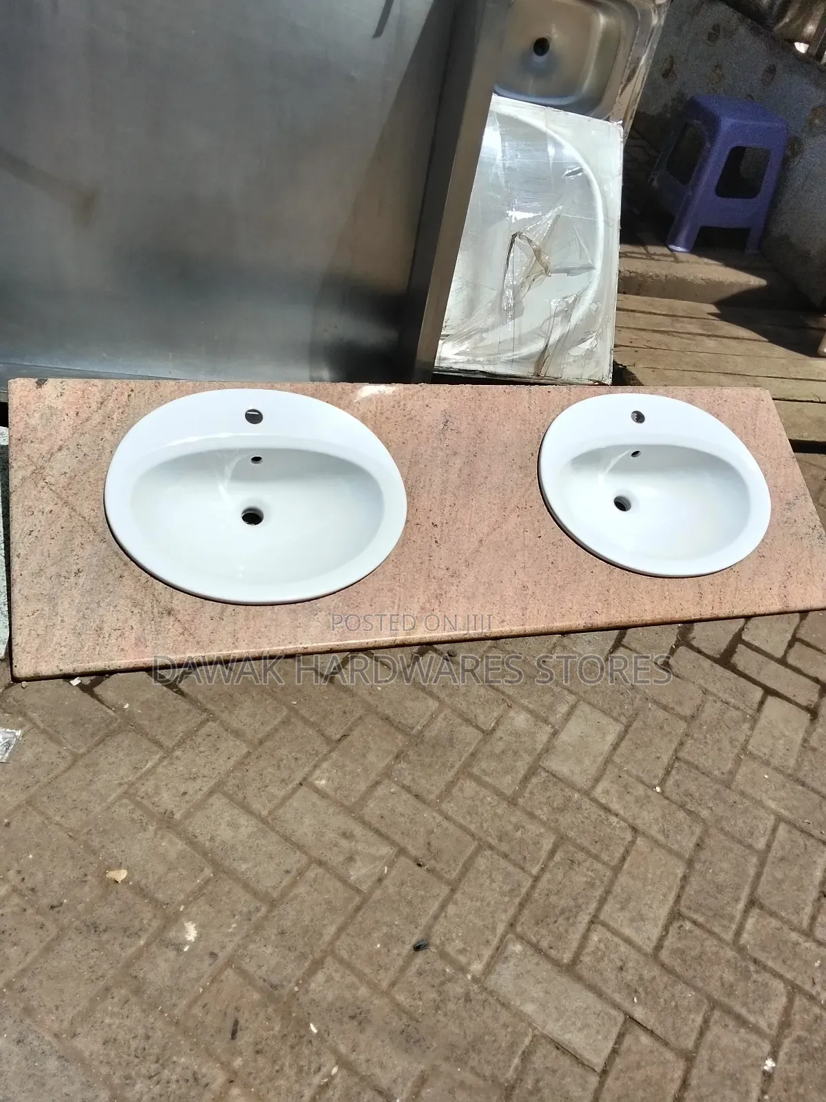 Single or Double Countertop Vanity With Stone Slab