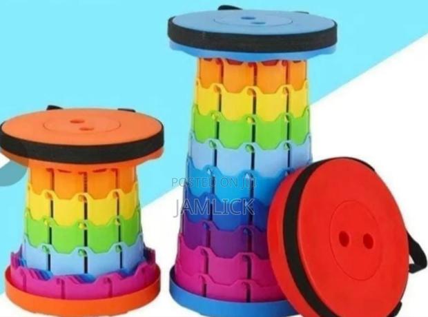 Multipurpose Retractable Rainbow Stool – Portable –Bz - main view
