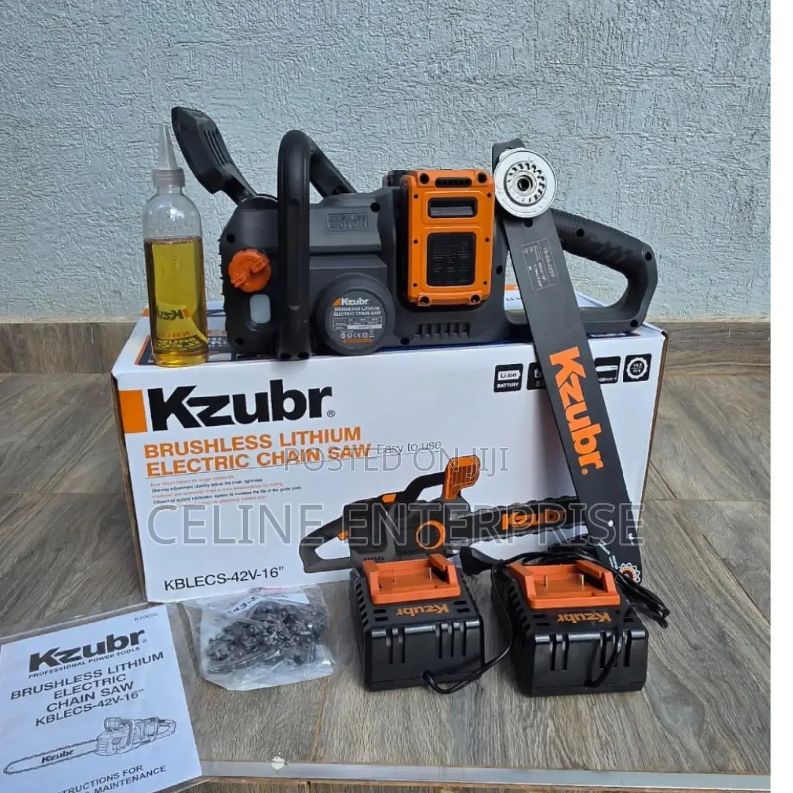 Kzubr Cordless Chainsaw 2 Batteries 4.0ah 2chargers