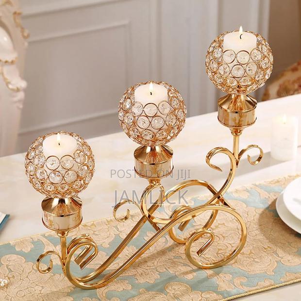 3-Arm Candle Holder – Elegant Home Décor –Gh