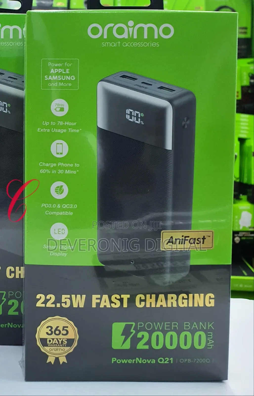 Oraimo Q21 Opb-7200q *22.5w 20,000mah* Fast Power Bank