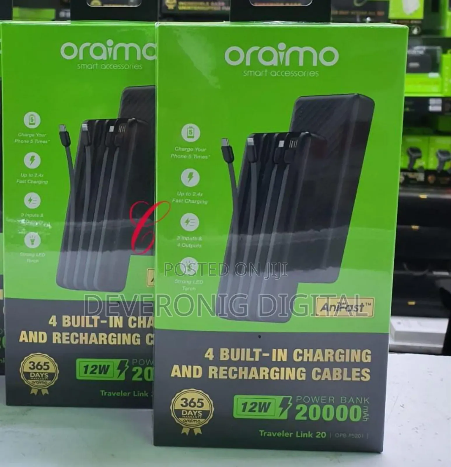 Oraimo Traveler Link 20 Opb-P5201 *20,000mah* Power Bank