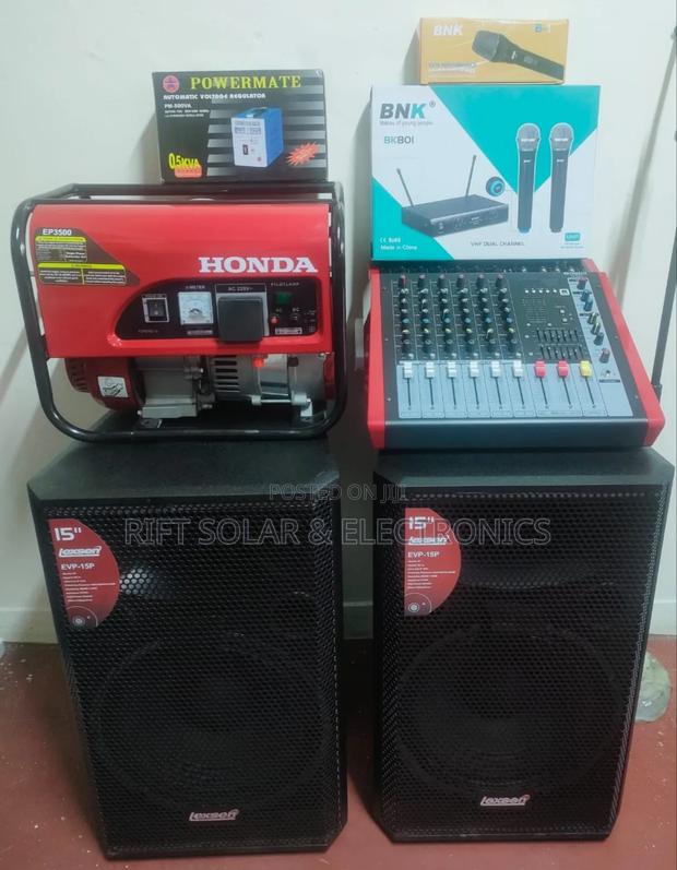 6 Channels Sound System - 2.5kva Honda Generator - main view