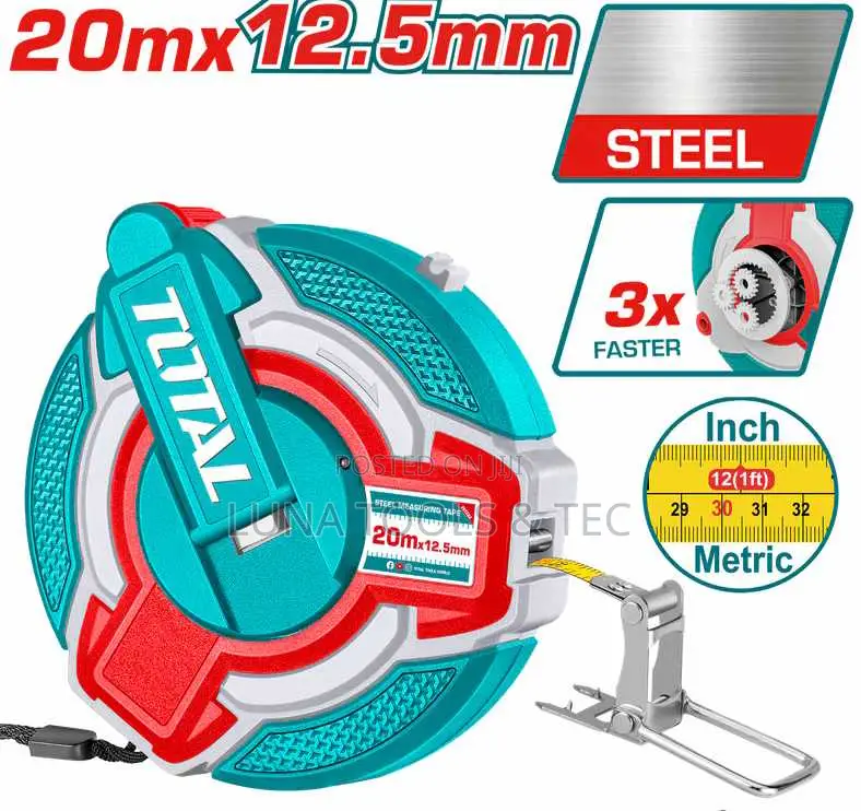 Total Tmt08206 Steel Measuring Tape 20mx12.5mm