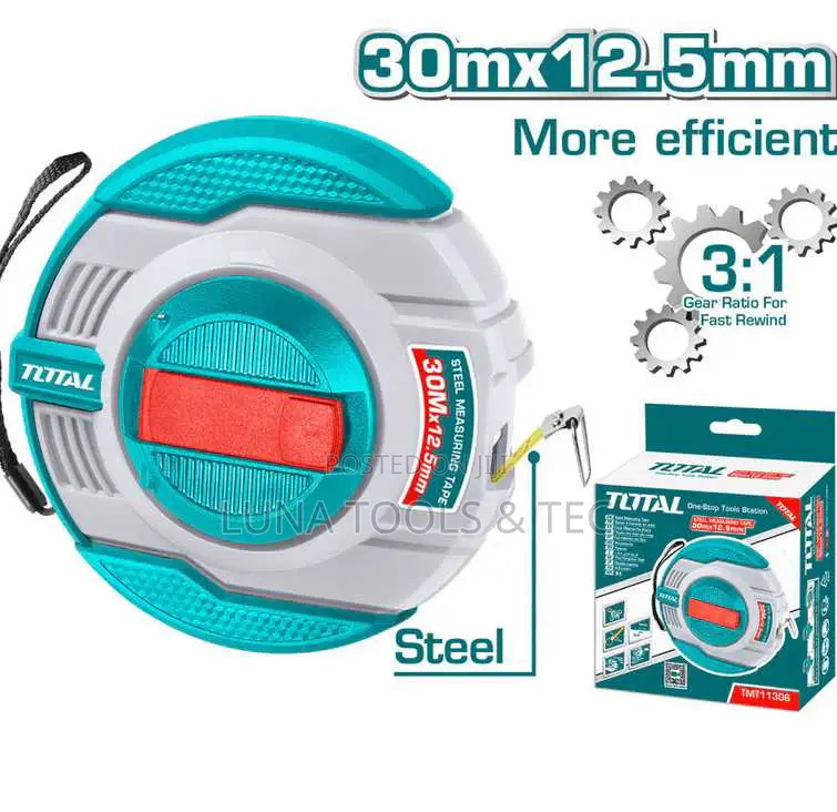 Total Tmt11306 Steel Measuring Tape 30mx12.5mm