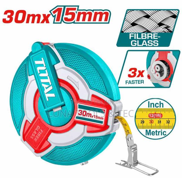 Total Tmtf18306 Fibreglass Measuring Tape 30mx15mm