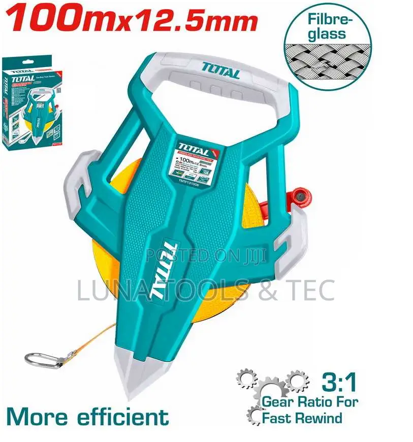 Total Tmtf131006 Fibreglass Measuring Tape 100mx12.5mm