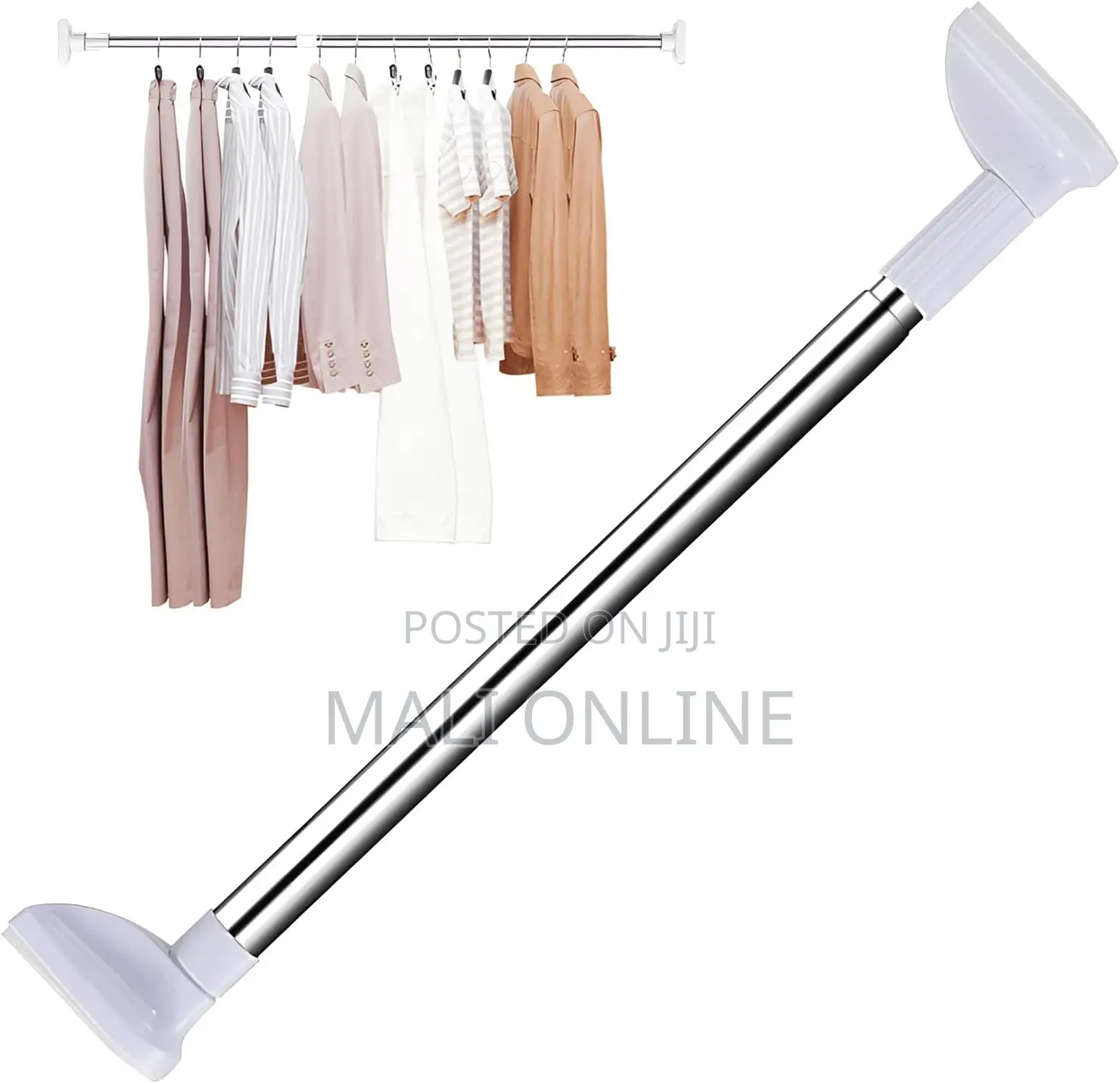 140–260cm Adjustable Telescopic Curtain Rod Stainless Steel Drill-Free