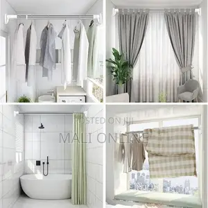 219–310cm Adjustable Telescopic Curtain Rod Stainless Steel Drill-Free