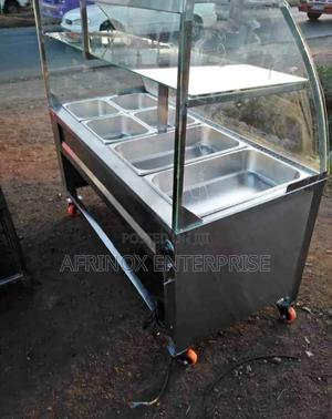 6 Trays Electric Food Warmer Display With Curved Glass - thumbnail 2
